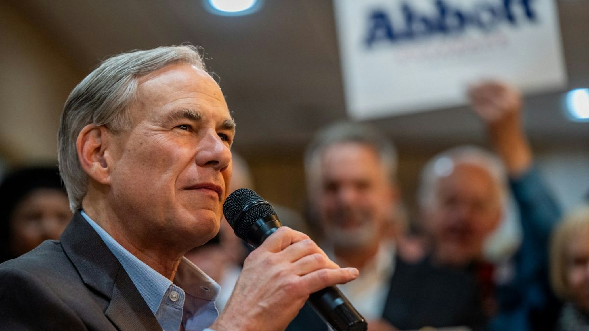 Texas Gov. Greg Abbott speaks during the 'Get Out The Vote' campaign event on February 23, 2022 in Houston, Texas.
