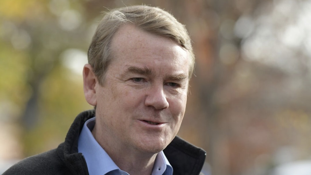 Michael Bennet DENVER, CO - NOVEMBER 2 : Sen. Michael Bennet answers questions from reporters after drop off his ballot at Washington Park in Denver, Colorado on Wednesday, November 2, 2022. (Photo by Hyoung Chang/The Denver Post) Hyoung Chang / Contributor via Getty Images Photo by Hyoung Chang/Contributor/The Denver Post via Getty Images