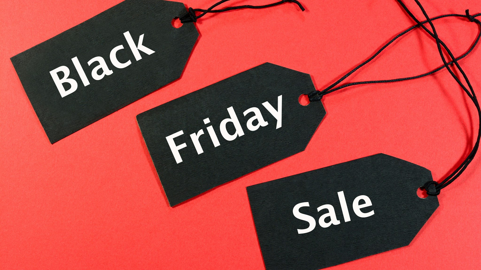 Black Friday Sale concept. Black Friday Sale text on Sale Tags.