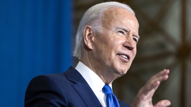 US President Joe Biden speaks at a Democratic National Committee event in Washington, DC, US, on Wednesday, Nov. 2, 2022. Biden issued a fresh warning about threats to US democracy less than a week before Election Day.
