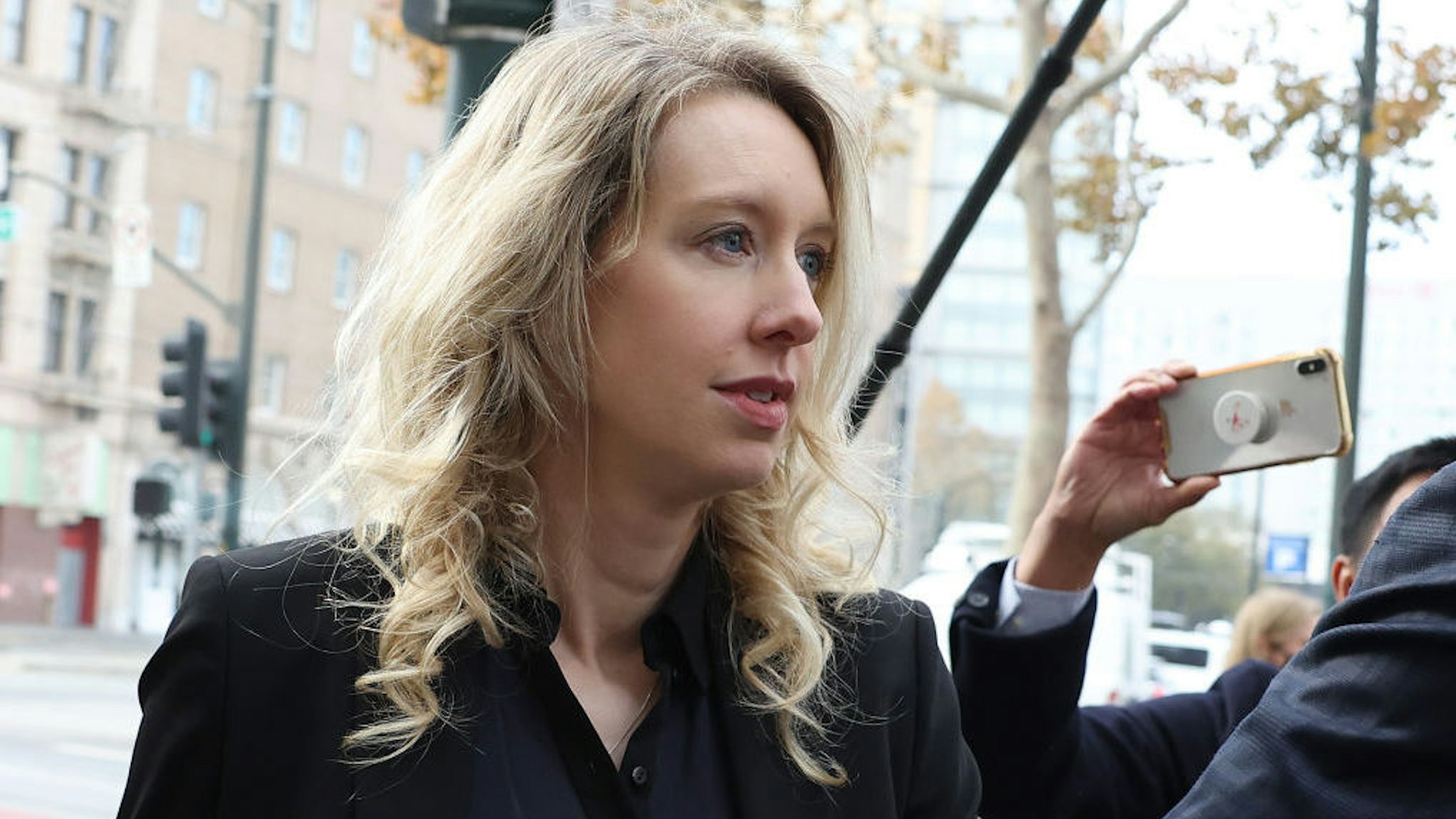 SAN JOSE, CALIFORNIA - NOVEMBER 18: Former Theranos CEO Elizabeth Holmes on November 18, 2022 in San Jose, California. Holmes appeared in federal court for sentencing after being convicted of four counts of fraud for allegedly engaging in a multimillion-dollar scheme to defraud investors in her company Theranos, which offered blood testing lab services.