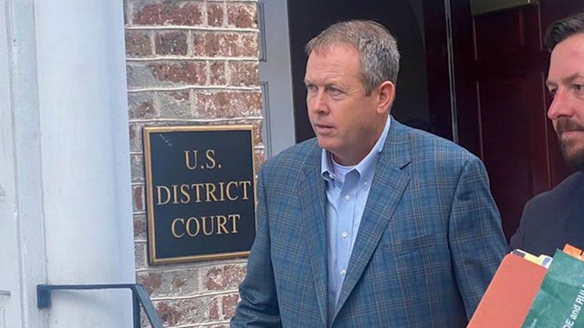 Former Palmetto State Bank CEO Russell Laffitte exits federal court in Charleston, South Carolina, on Sept. 6, 2022.