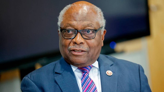 Majority Whip James E. Clyburn addresses the media during a press conference on Monday, Aug. 15, 2022.