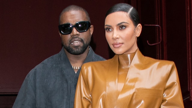 PARIS, FRANCE - MARCH 01: Kim Kardashian West and husband Kanye West leave K.West's Sunday Service At Theatre Des Bouffes Du Nord - Paris Fashion Week Womenswear Fall/Winter 2020/2021 on March 01, 2020 in Paris, France.
