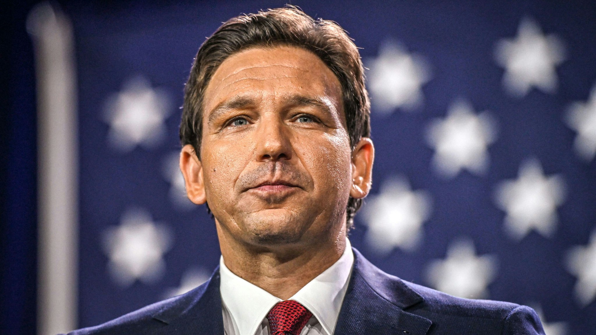 Republican gubernatorial candidate for Florida Ron DeSantis speaks during an election night watch party at the Convention Center in Tampa, Florida, on November 8, 2022. - Florida Governor Ron DeSantis, who has been tipped as a possible 2024 presidential candidate, was projected as one of the early winners of the night in Tuesday's midterm election.