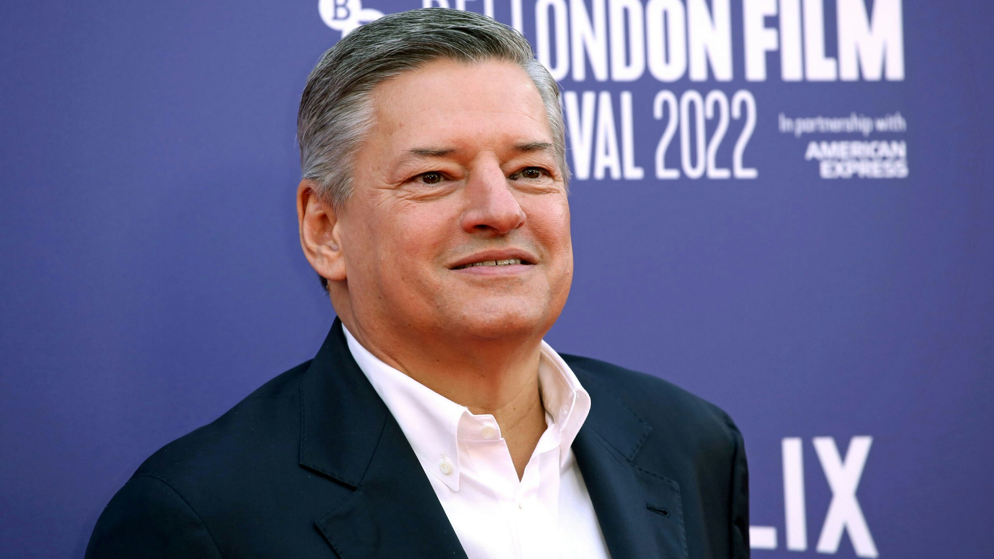 LONDON, ENGLAND - OCTOBER 15: Chief Content Officer of Netflix, Ted Sarandos attends the "Guillermo Del Toro's Pinocchio" world premiere during the 66th BFI London Film Festival at The Royal Festival Hall on October 15, 2022 in London, England.