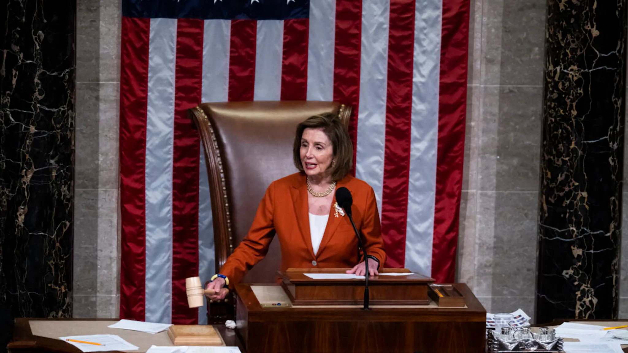 U.S. House Speaker Speaker of the House Nancy Pelosi, D-Calif., announces the House voted to pass the Bipartisan Safer Communities Act in the U.S. Capitol which will help curb gun violence, on Friday, June 24, 2022