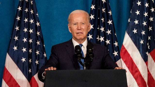 WASHINGTON, DC - NOVEMBER 02: U.S. President Joe Biden delivers remarks on preserving and protecting Democracy at Union Station on November 2, 2022 in Washington, DC. Biden addressed the threat of election deniers and those who seek to undermine faith in voting in the upcoming midterm elections.