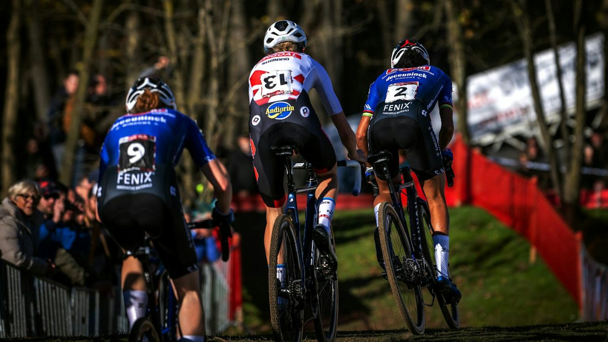 Bingoal and Ceylin Del Carmen Alvarado of The Netherlands and Team Alpecin - Deceuninck compete during the 1st UCI Cyclo-cross World Cup Beekse Bergen 2022 - Women's Elite