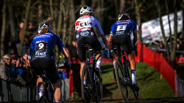 Bingoal and Ceylin Del Carmen Alvarado of The Netherlands and Team Alpecin - Deceuninck compete during the 1st UCI Cyclo-cross World Cup Beekse Bergen 2022 - Women's Elite
