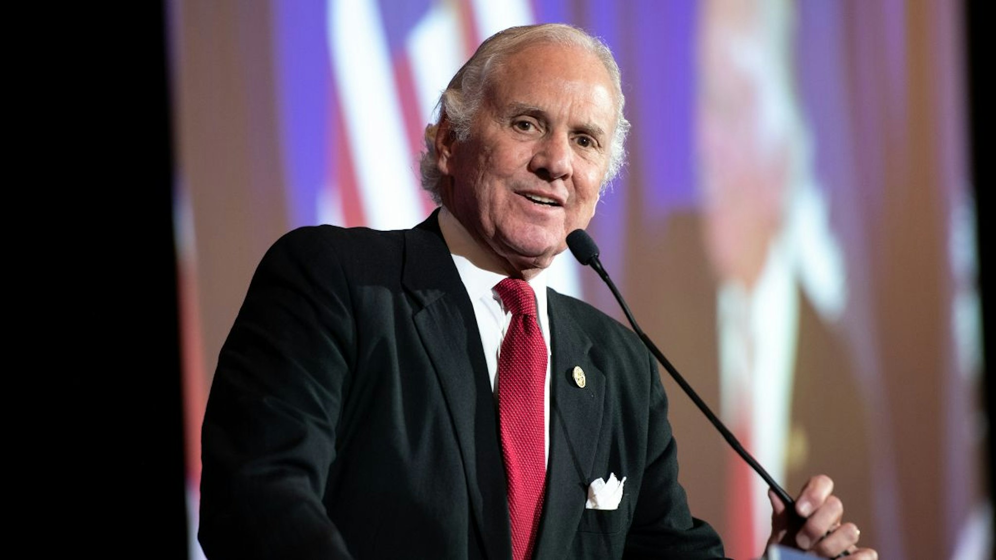 South Carolina Governor Henry McMaster speaks to a crowd during an election night party for Sen. Lindsey Graham (R-SC) on November 3, 2020 in Columbia, South Carolina. Graham defeated Democratic U.S. Senate candidate Jaime Harrison.