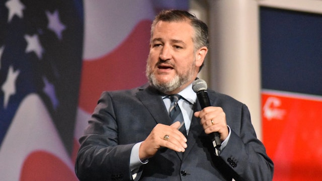 United States Senator Ted Cruz delivers remarks during the Republican Jewish Coalition Annual Meeting in Las Vegas, Nevada, United States on November 19, 2022.