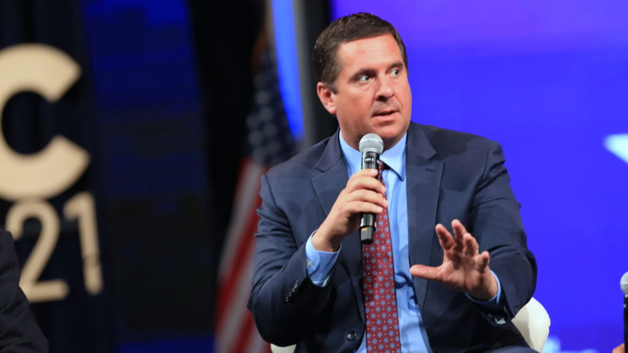 Devin Nunes Devin Nunes, un republicano de California, habla durante la Conferencia de Acción Política Conservadora (CPAC) en Dallas, Texas, EE. UU., el domingo 11 de julio de 2021.