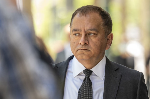 Sunny Balwani, former president of Theranos Inc., exits federal court in San Jose, California, US, on Thursday, July 7, 2022.