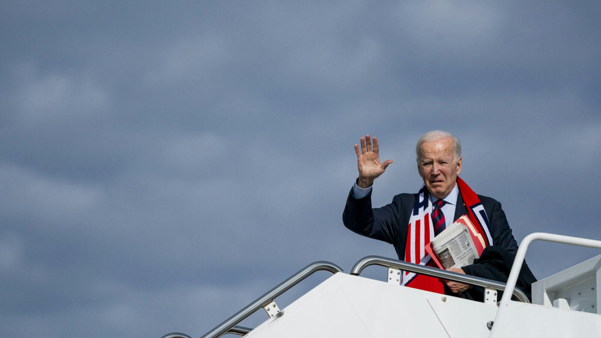 US President Joe Biden boards Air Force One at Joint Base Andrews, Maryland, US, on Friday, Dec. 2, 2022.