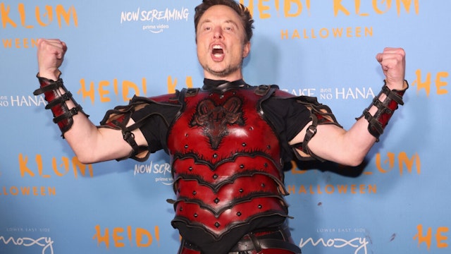 Elon Musk and Maye Musk attend Heidi Klum's 2022 Hallowe'en Party at Sake No Hana at Moxy LES on October 31, 2022 in New York City.