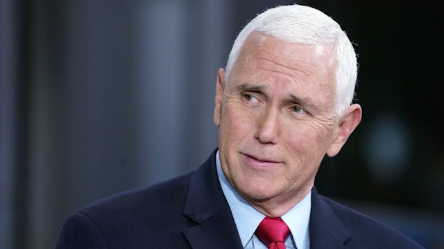 Former Vice President Mike Pence visits "Fox & Friends" at Fox News Channel studios on November 16, 2022 in New York City