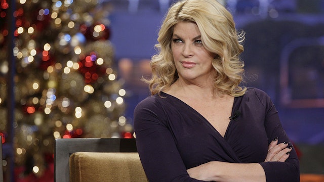 THE TONIGHT SHOW WITH JAY LENO -- Episode 4579 -- Pictured: Actress Kirstie Alley during an interview on December 10, 2013 -- (Photo by: Paul Drinkwater/NBCU Photo Bank/NBCUniversal via Getty Images via Getty Images)