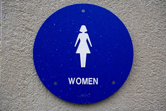 A sign for bathroom for women in a garage in San Francisco, California. (Photo by Ramin Talaie/Corbis via Getty Images)
