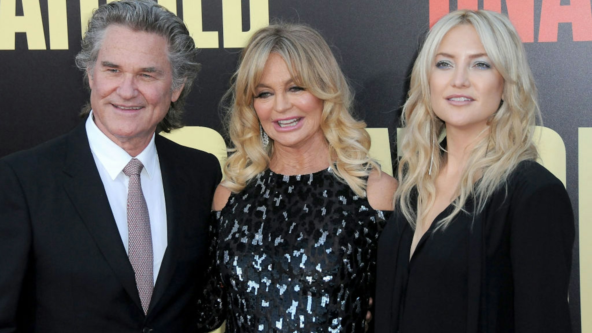 WESTWOOD, CA - MAY 10: (L-R) Actor Kurt Russell, actresses Goldie Hawn and Kate Hudson attend premiere of 20th Century Fox's' 'Snatched' at Regency Village Theatre on May 10, 2017 in Westwood, California. (Photo by Barry King/Getty Images)