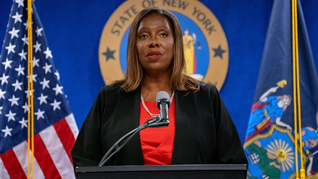 NEW YORK, NY - AUGUST 03: New York Attorney General Letitia James presents the findings of an independent investigation into accusations by multiple women that New York Governor Andrew Cuomo sexually harassed them on August 3, 2021 in New York City. Independent investigators Joon H. Kim and Anne L. Clark concluded that the Governor sexually harassed multiple women.