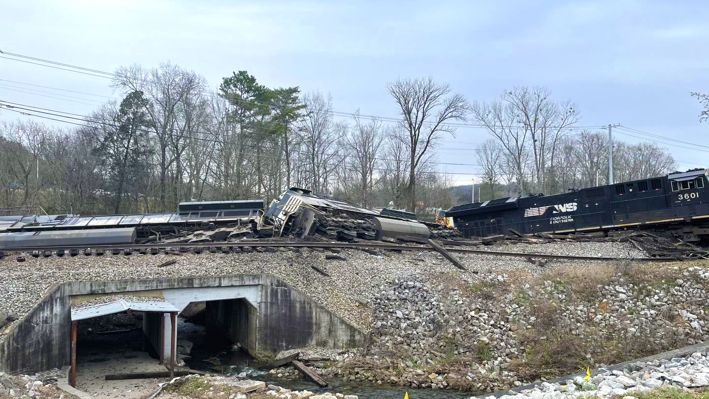 WATCH: Train Flies Of Tracks After Smashing Through Truck Carrying 134-Foot Concrete Beam