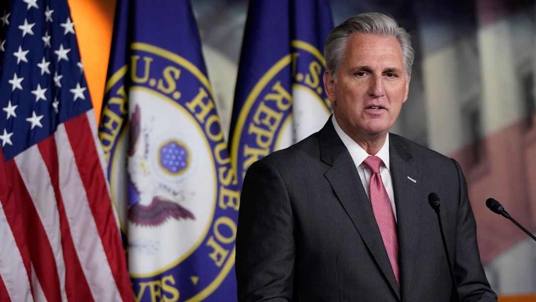 House Minority Leader Kevin McCarthy (R-CA) answers questions during a press conference at the U.S. Capitol on January 09, 2020 in Washington, DC.
