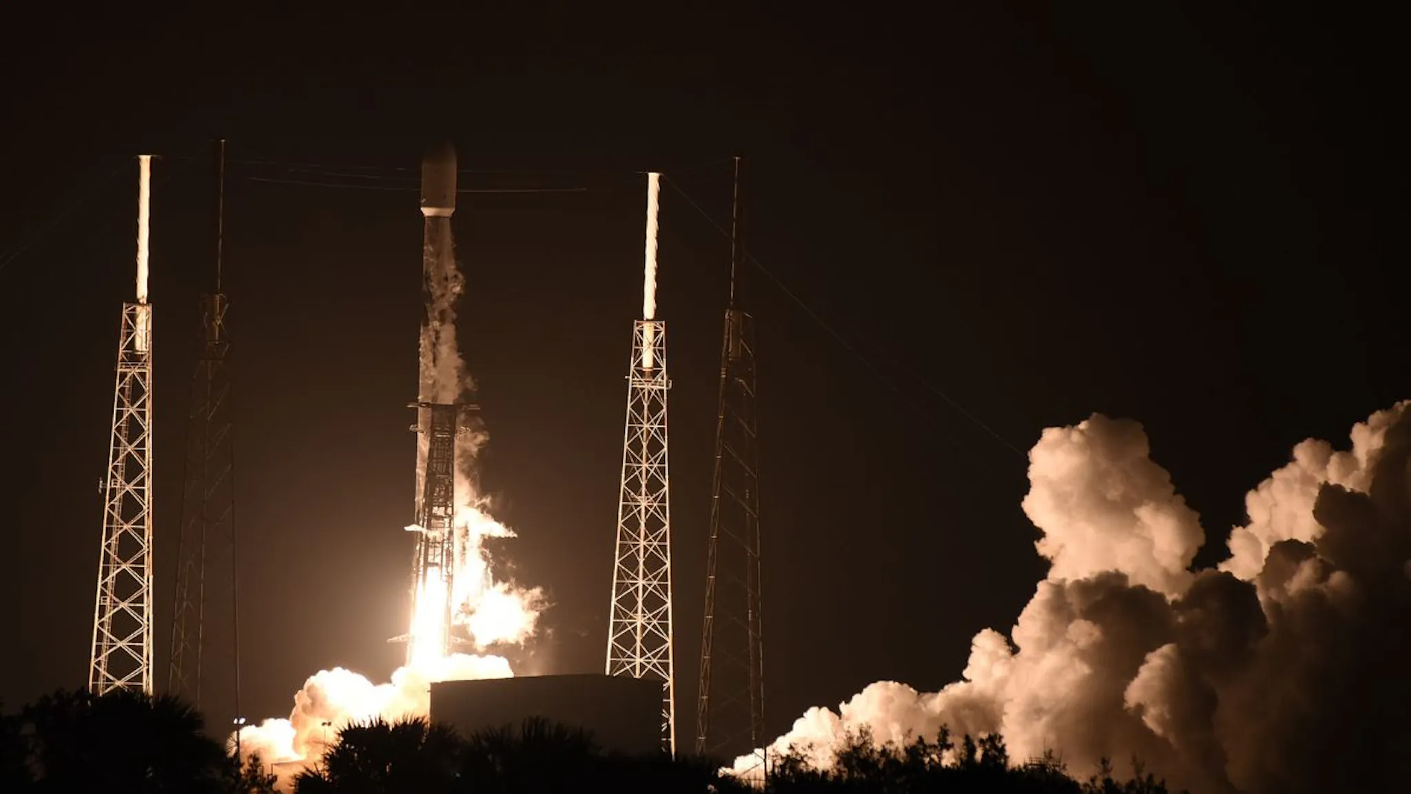 SpaceX A SpaceX Falcon 9 rocket launches the HAKUTO-R Mission 1 from pad 40 at Cape Canaveral Space Force Station on December 11, 2022 in Cape Canaveral, Florida.