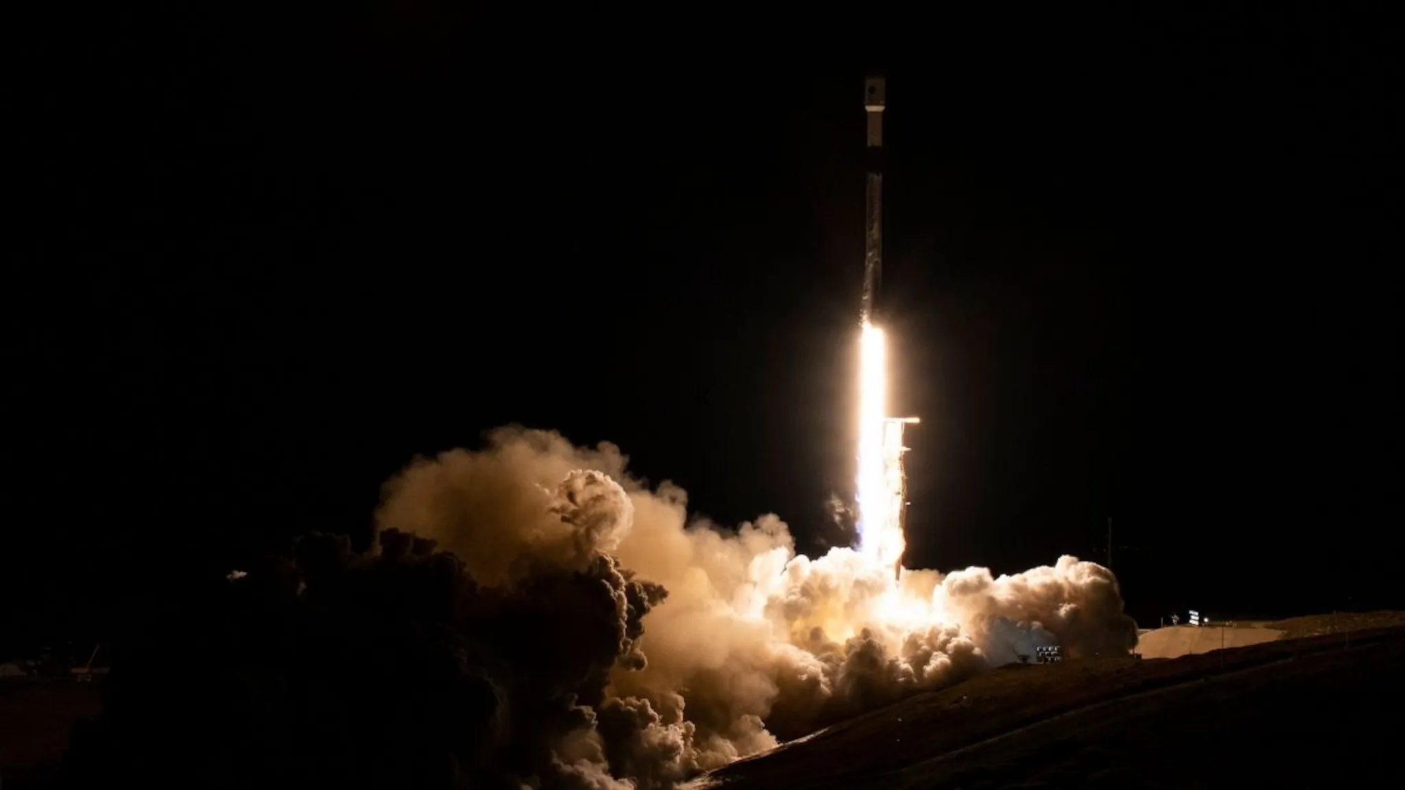 SpaceX A SpaceX Falcon 9 rocket launches with the Surface Water and Ocean Topography (SWOT) spacecraft onboard, on December 16, 2022, from Space Launch Complex 4E at Vandenberg Space Force Base in Lompoc, California.