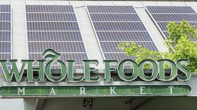 Miami Beach, Florida, Solar Panels on roof of Whole Foods supermarket Miami Beach, Florida, Solar Panels on roof of Whole Foods supermarket. (Photo by: Jeffrey Greenberg/Universal Images Group via Getty Images) Jeff Greenberg / Contributor