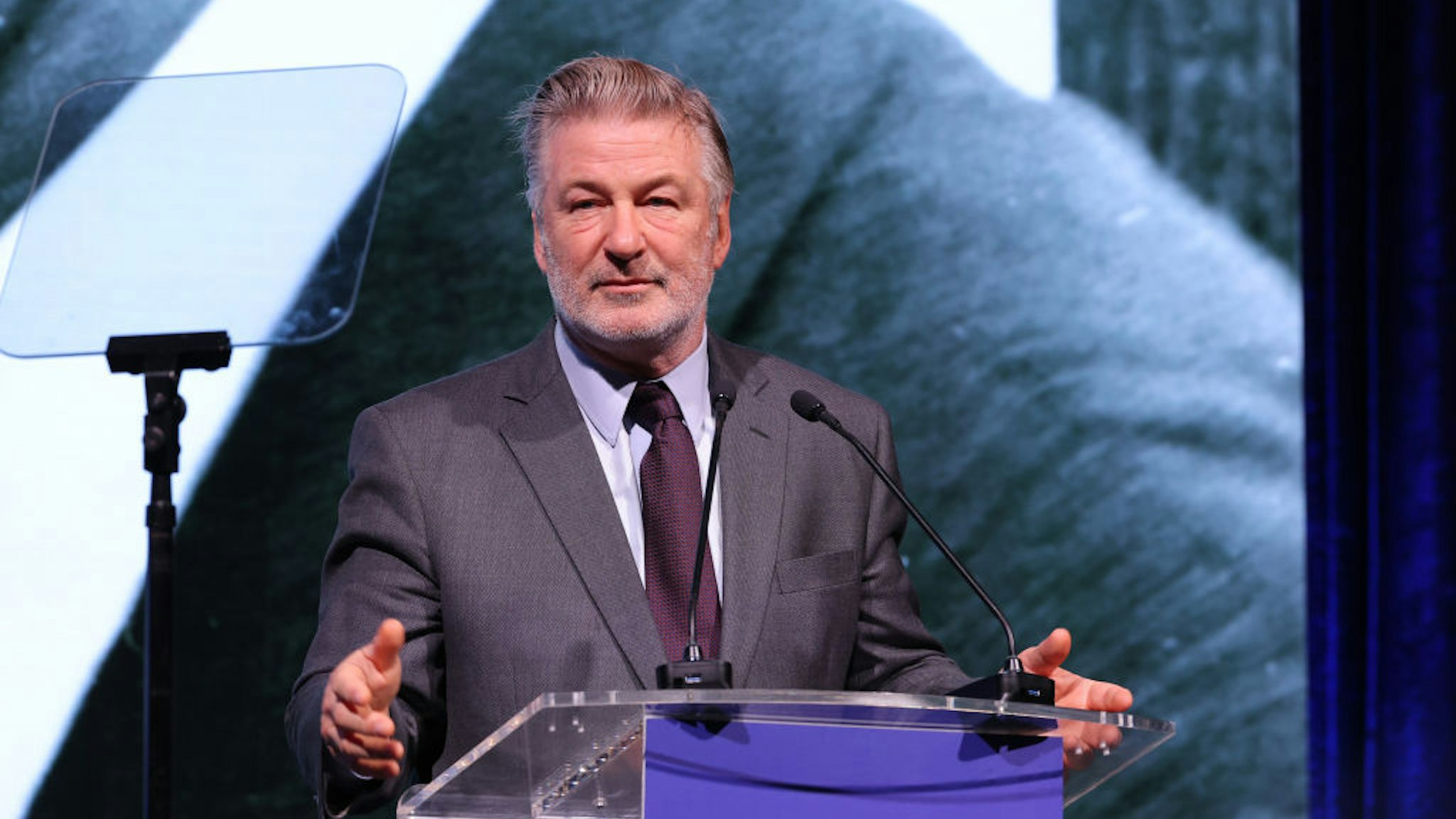 NEW YORK, NEW YORK - DECEMBER 06: Alec Baldwin speaks onstage at the 2022 Robert F. Kennedy Human Rights Ripple of Hope Gala at New York Hilton on December 06, 2022 in New York City. (Photo by Mike Coppola/Getty Images for 2022 Robert F. Kennedy Human Rights Ripple of Hope Gala)