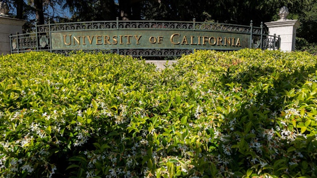 Signage on the University of California, Berkeley campus in Berkeley, California, U.S., on Friday, June 4, 2021.