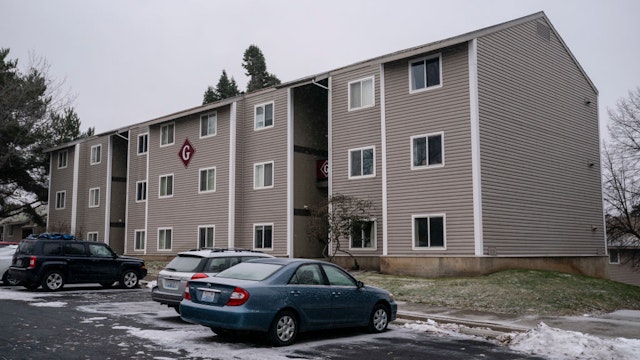 An apartment building that housed the suspect in a Moscow, Idaho quadruple murder is seen on January 3, 2023 in Pullman, Washington.