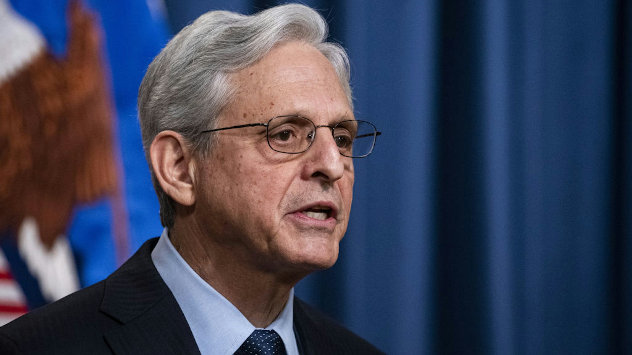 Merrick Garland, US attorney general, speaks at the Department of Justice in Washington, DC, US, on Thursday, Jan. 12, 2023. Garland said he has appointed a special counsel to oversee the investigation of the documents matter associated with President Joe Biden from his time as vice president.