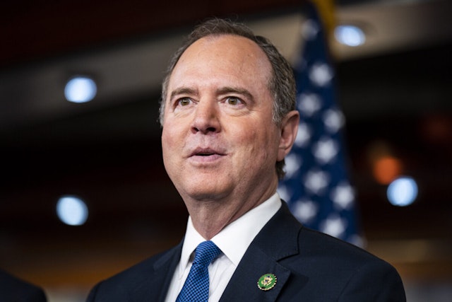 Representative Adam Schiff, a Democrat from California, speaks during a news conference at the US Capitol in Washington, DC, US, on Wednesday, Jan. 25, 2023.