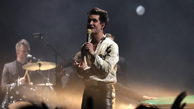 NEWARK, NEW JERSEY - AUGUST 28: Panic! At the Disco performs onstage at the 2022 MTV VMAs at Prudential Center on August 28, 2022 in Newark, New Jersey.