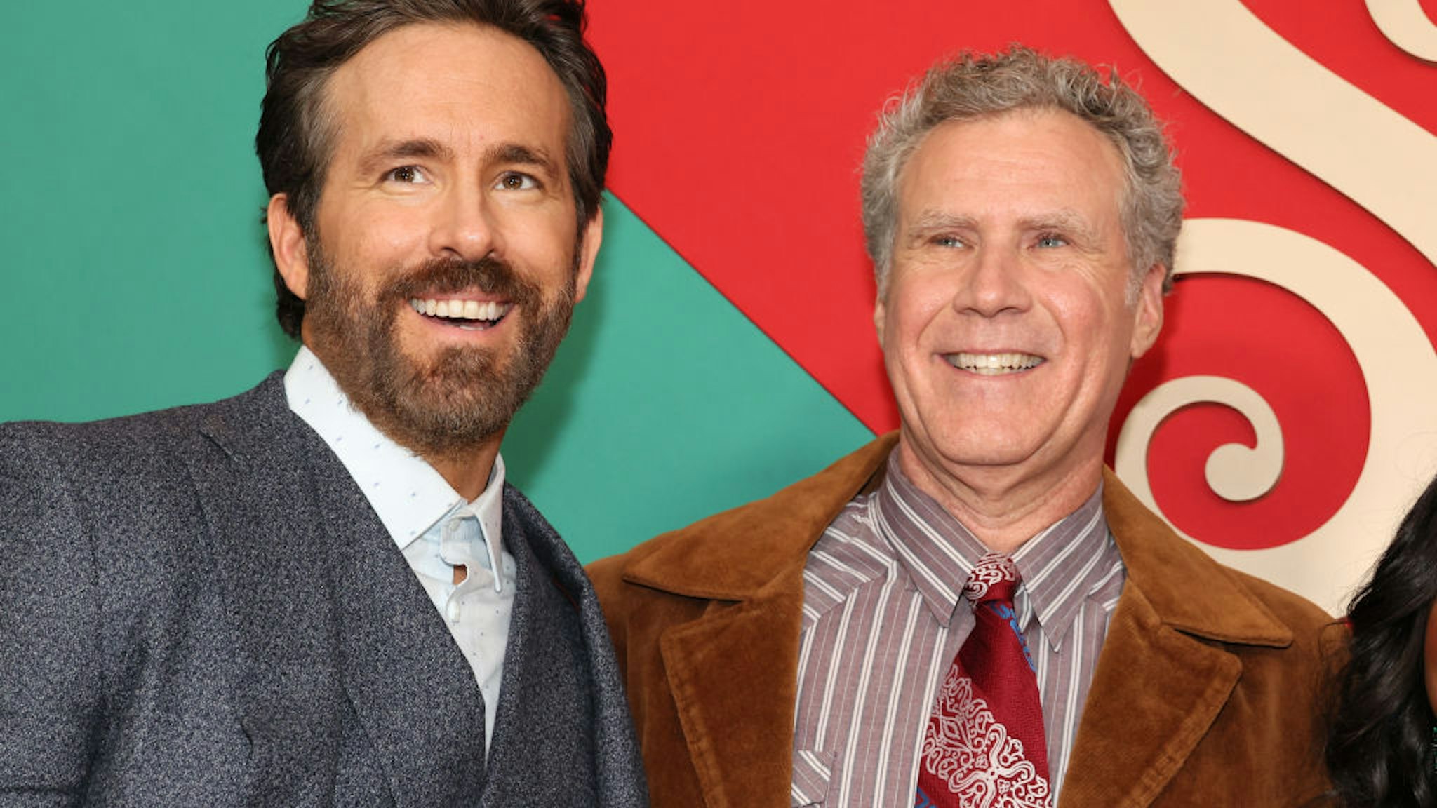NEW YORK, NEW YORK - NOVEMBER 07: Ryan Reynolds and Will Ferrell attend Apple Original Film's "Spirited" New York Red Carpet at Alice Tully Hall, Lincoln Center on November 07, 2022 in New York City. (Photo by Dia Dipasupil/GA/The Hollywood Reporter via Getty Images,)