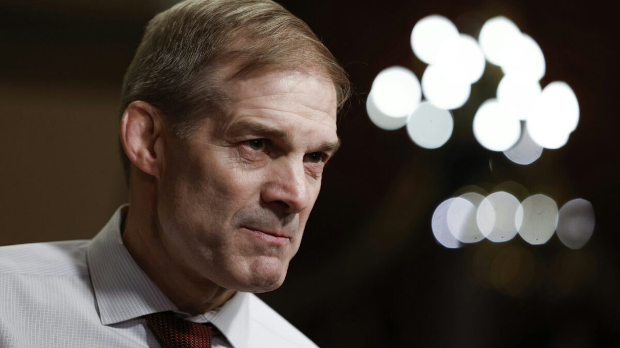 Rep. Jim Jordan (R-OH) speaks during an on-camera interview near the House Chambers during a series of votes in the U.S. Capitol Building on January 09, 2023 in Washington, DC. During 118th Congress's first day of business since electing a Speaker of the House, the House held a series of votes on a rules package with parameters for the House of Representatives.