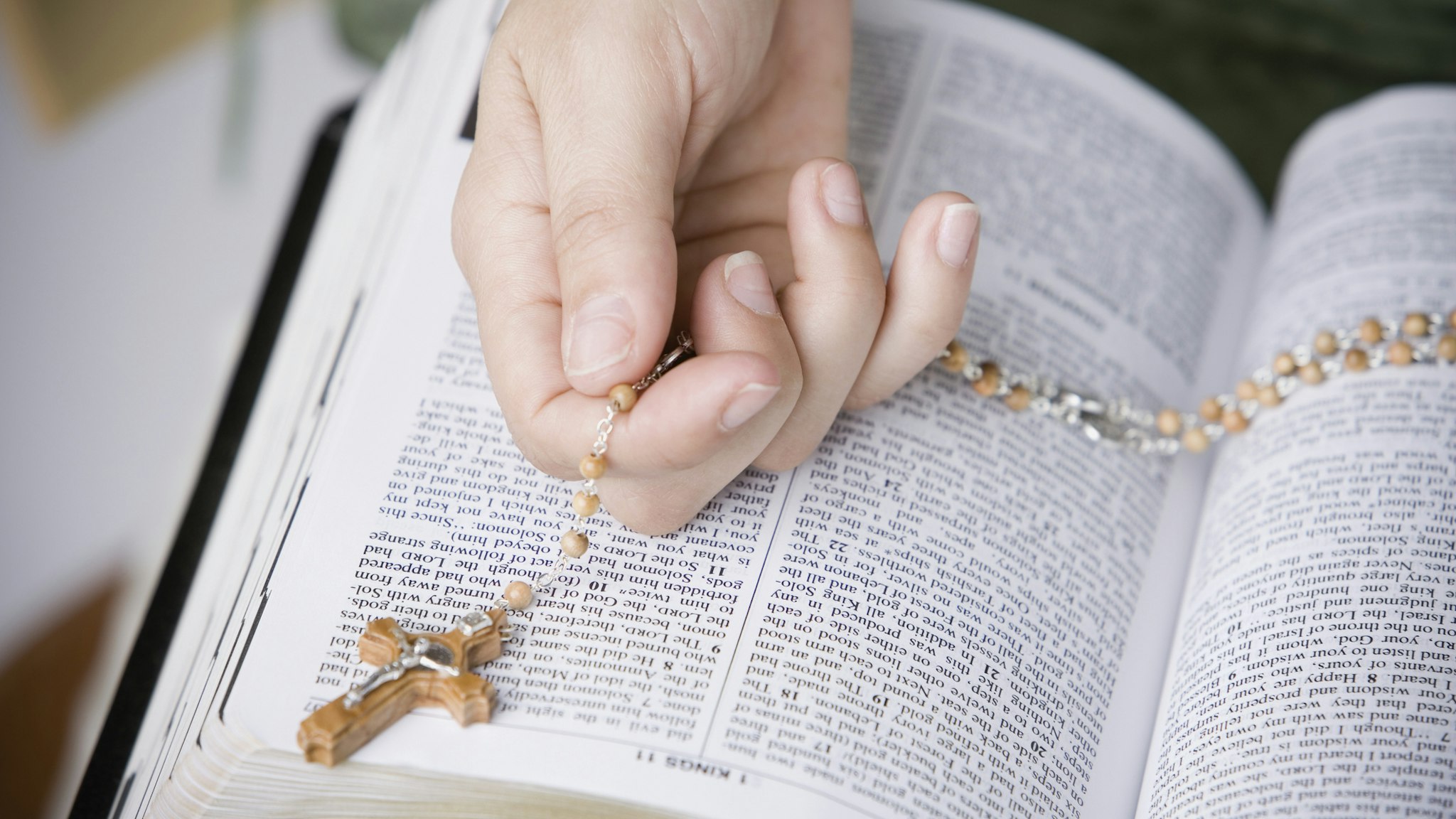 Rosary on Bible