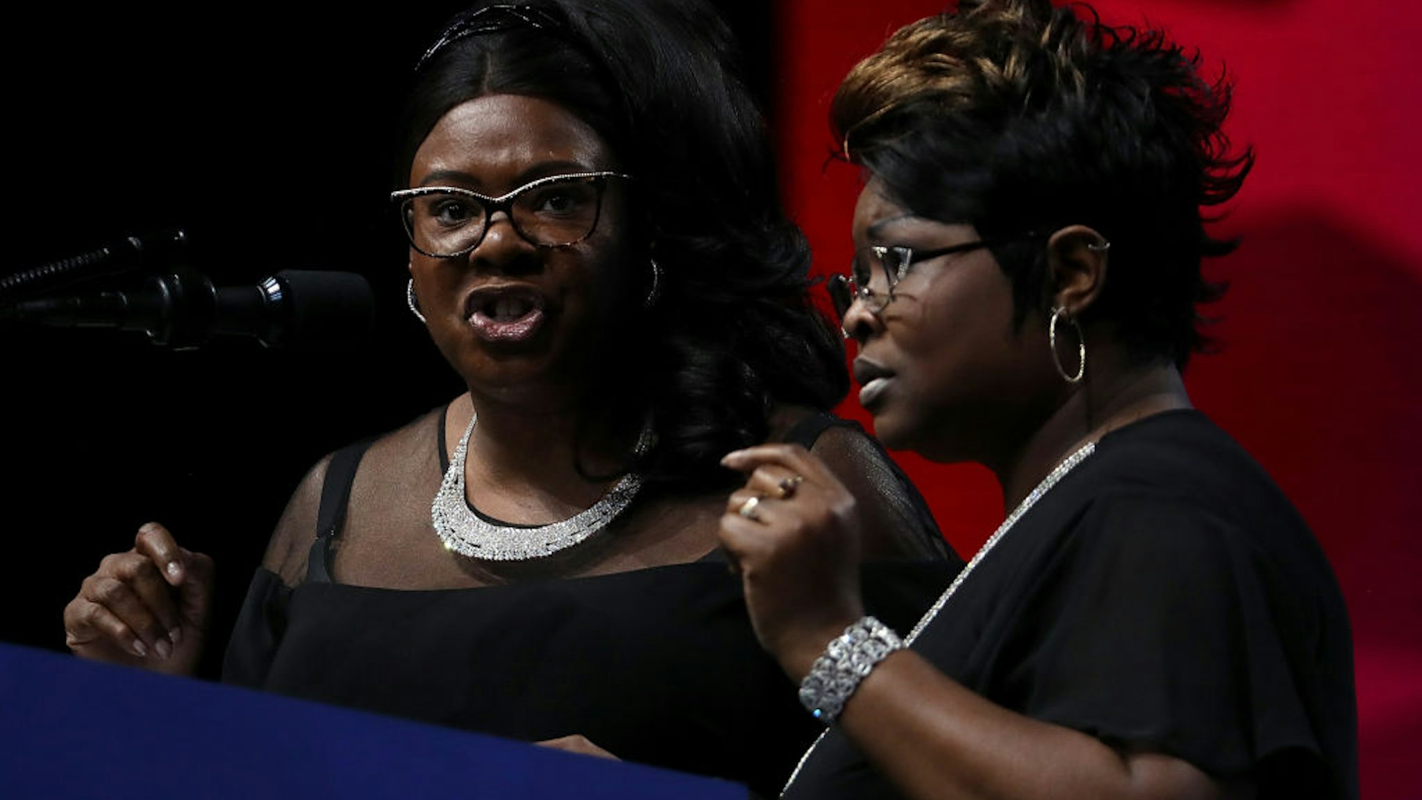 DALLAS, TX - MAY 04: Lynette Hardaway and Rochelle Richardson, also known as Diamond and Silk, speak at the NRA-ILA Leadership Forum during the NRA Annual Meeting &amp; Exhibits at the Kay Bailey Hutchison Convention Center on May 4, 2018 in Dallas, Texas. The National Rifle Association's annual meeting and exhibit runs through Sunday. (Photo by Justin Sullivan/Getty Images)