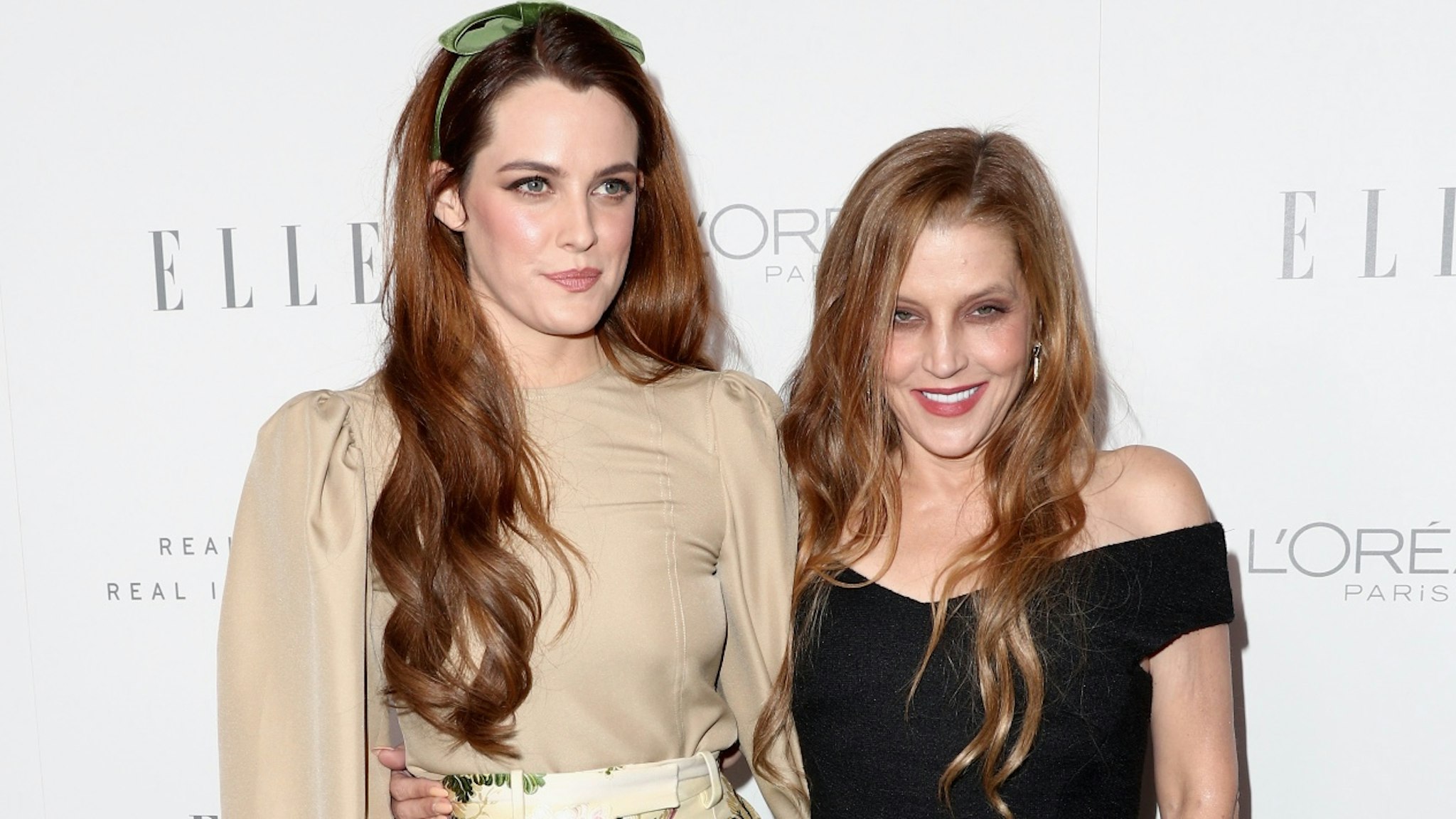 Riley Keough (L) and Lisa Marie Presley attend ELLE's 24th Annual Women in Hollywood Celebration at Four Seasons Hotel Los Angeles at Beverly Hills on October 16, 2017 in Los Angeles, California.