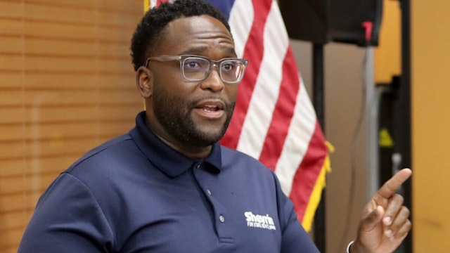 Florida state Sen. Shevrin Jones, along with Broward Supervisor of Elections Joe Scott and civil rights activists, holds a news conference on Friday, May 7, 2021, at the Broward County Supervisor of Elections Office in Lauderhill, Florida