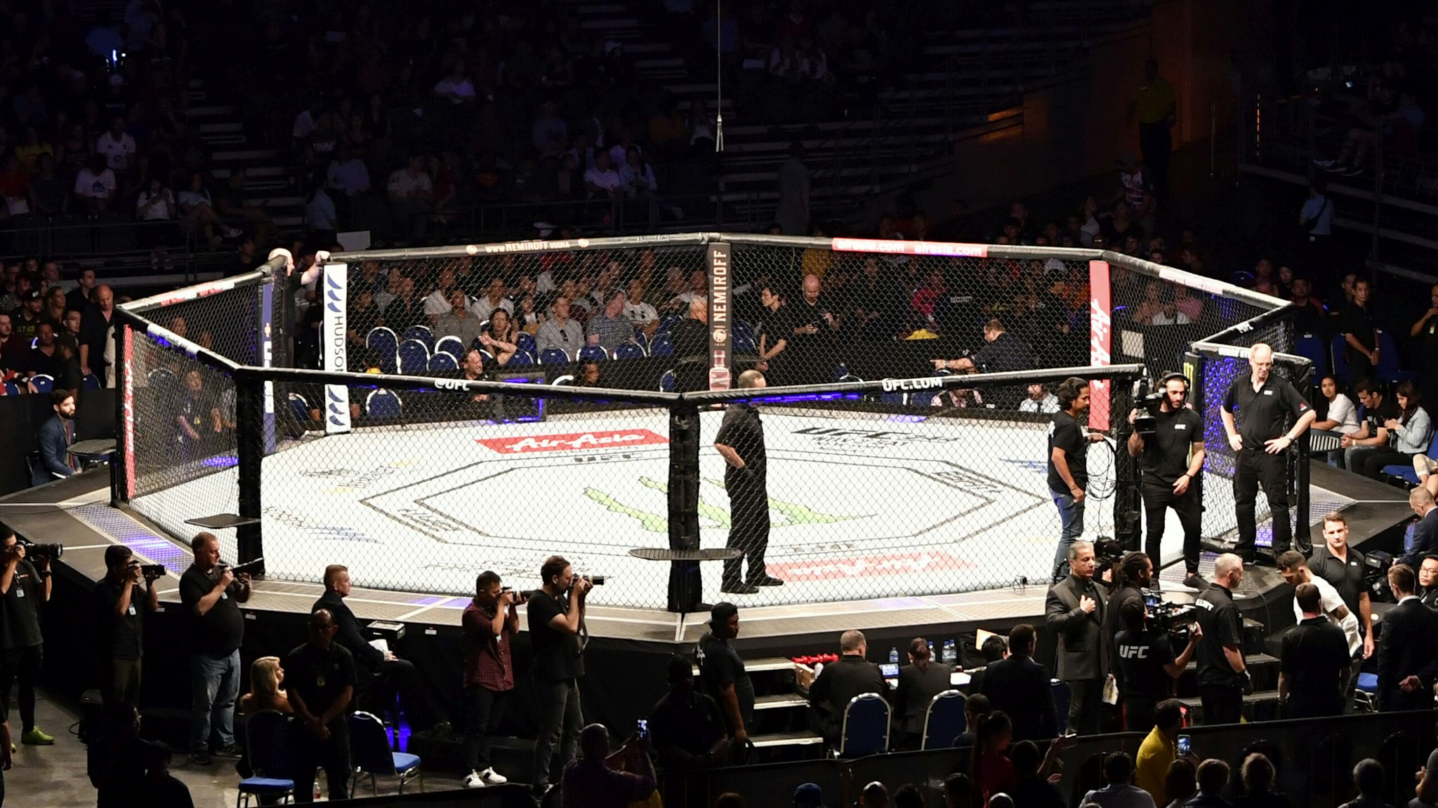 SINGAPORE, SINGAPORE - OCTOBER 26: A general view of the Octagon during the UFC Fight Night event at Singapore Indoor Stadium on October 26, 2019 in Singapore.