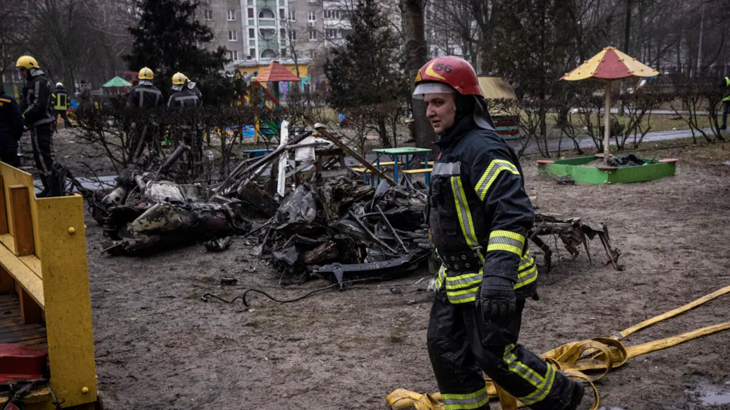 Top Ukrainian Official Among At Least 14 Dead After Helicopter Crashes Into Kindergarten
