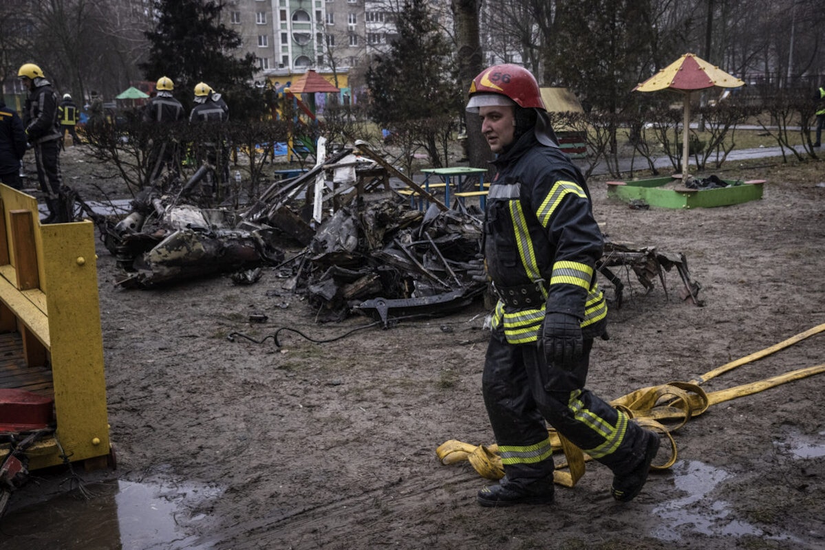 Top Ukrainian Official Among At Least 14 Dead After Helicopter Crashes Into Kindergarten