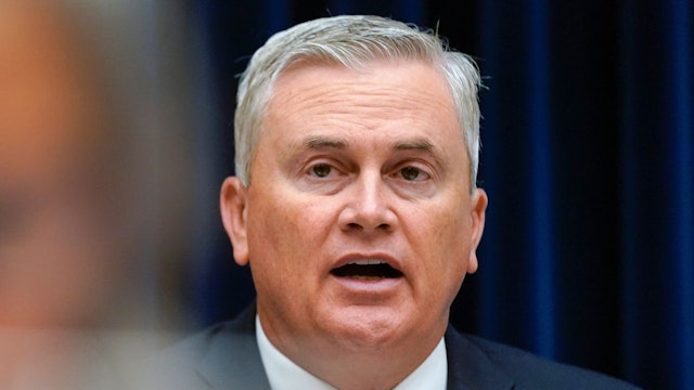 Ranking member Rep. James Comer Jr., R-Ky., speaks during a House Committee on Oversight and Reform hearing on gun violence on Capitol Hill, June 8, 2022 in Washington, DC.