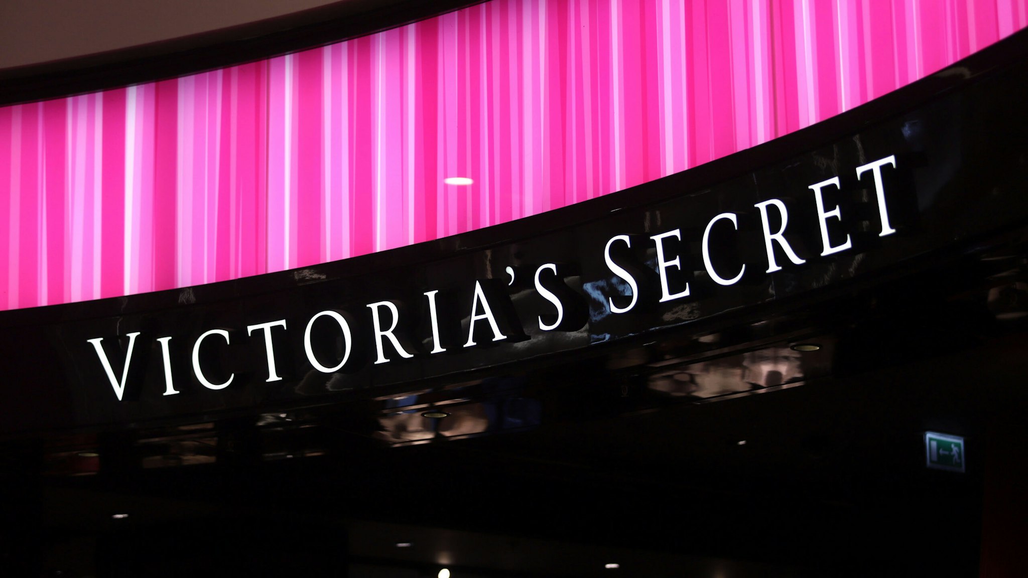 SAINT-PETERSBURG, RUSSIA - 2020/03/18: Logo of Victoria`s Secret is seen at Galeria Shopping and Entertainment Centre.