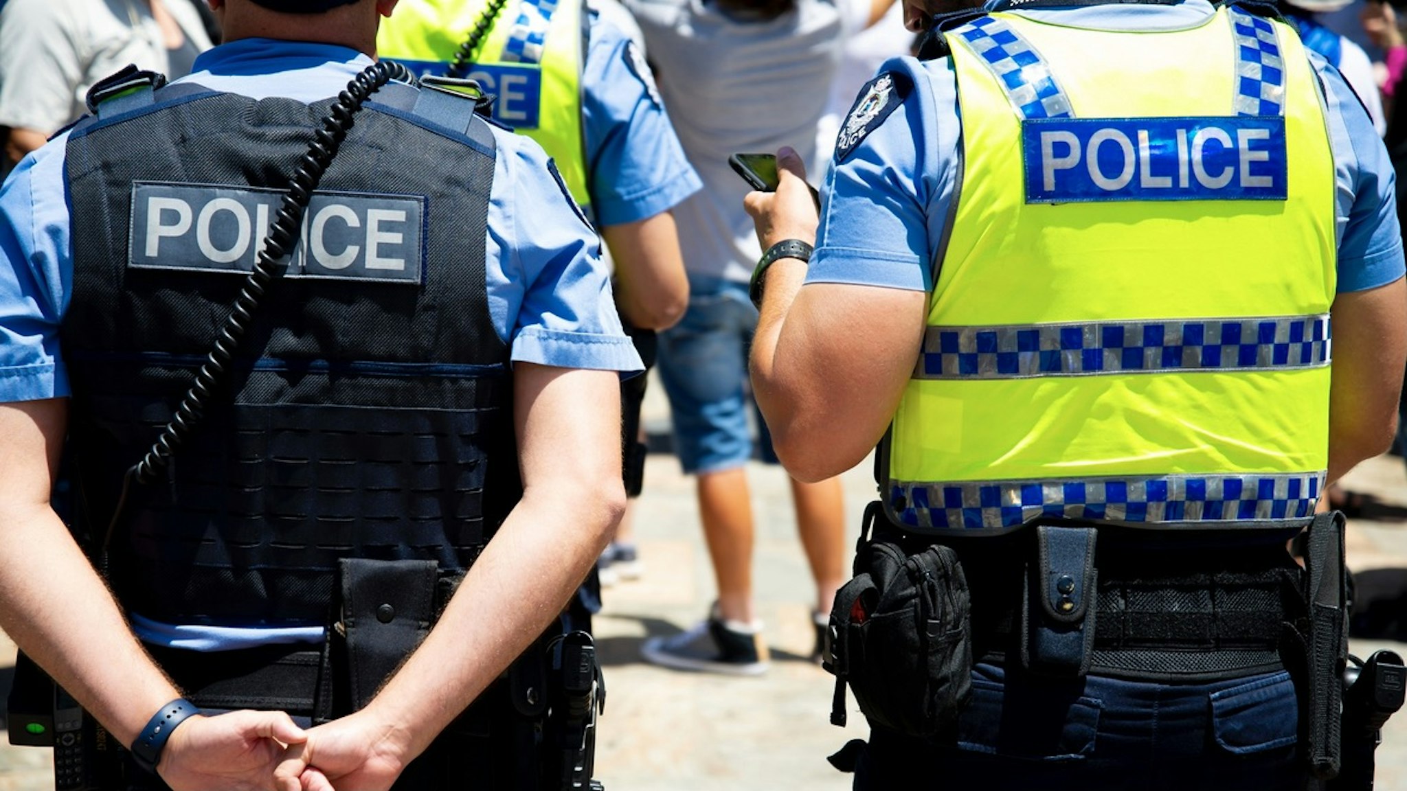 Rear View Of Police - stock photo Photo taken in Perth, Australia Adrian Wojcik / EyeEm via Getty Images