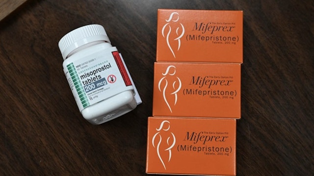 US-ABORTION-TEXAS-NEWMEXICO-CLINIC Mifepristone (Mifeprex) and Misoprostol, the two drugs used in a medication abortion, are seen at the Women's Reproductive Clinic, which provides legal medication abortion services, in Santa Teresa, New Mexico, on June 17, 2022. Mifepristone is taken first to stop the pregnancy, followed by Misoprostol to induce bleeding. - In the wake of Friday's ruling by the US Supreme Court striking down Roe v Wade and the federally protected right to an abortion, women from Texas and other states are traveling to clinics like the Women's Reproductive Health Clinic in New Mexico for legal abortion services under the state's more liberal laws. - RESTRICTED TO EDITORIAL USE (Photo by Robyn Beck / AFP) / RESTRICTED TO EDITORIAL USE (Photo by ROBYN BECK/AFP via Getty Images) ROBYN BECK / Contributor RESTRICTED TO EDITORIAL USE/ Photo by Robyn Beck / AFP/ RESTRICTED TO EDITORIAL USE /ROBYN BECK/Contributor via Getty Images