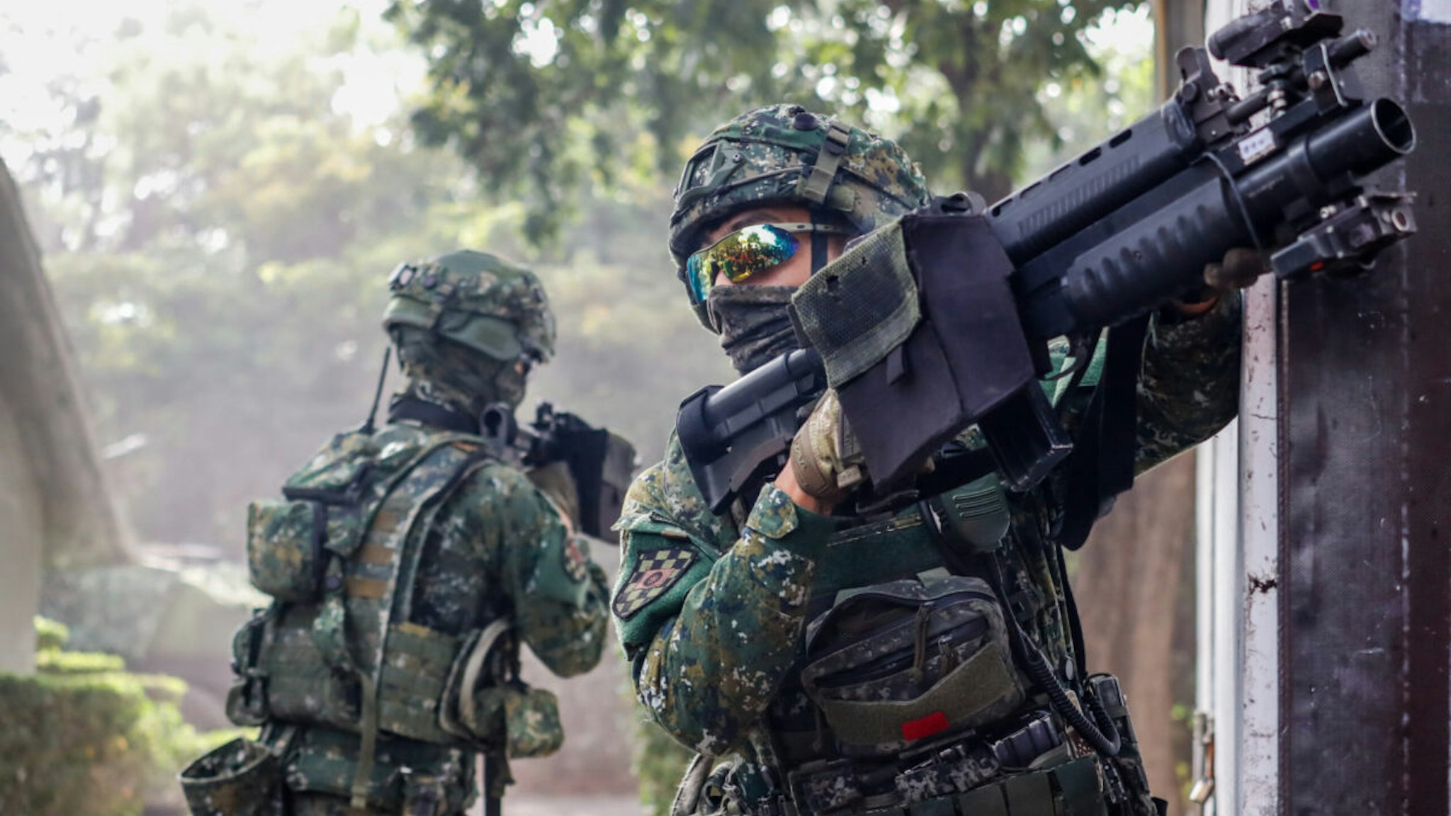 Taiwanese army soldiers during a Readiness Enhancement Drill, amid escalating Taiwan-China tensions, in Taiwan, January 2022.